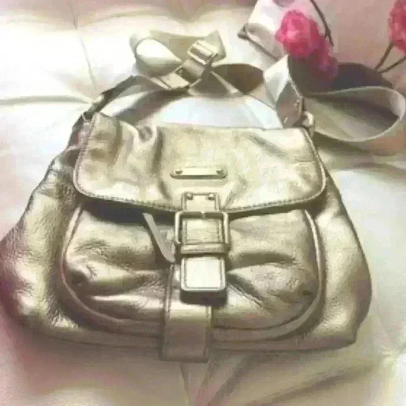 MICHAEL KORS METALLIC GOLD PEBBLED LEATHER CROSSBODY BAG - Picture 14 of 14